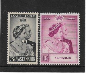 ASCENSION 1948 SILVER WEDDING SET MINT NEVER HINGED Cat £50+