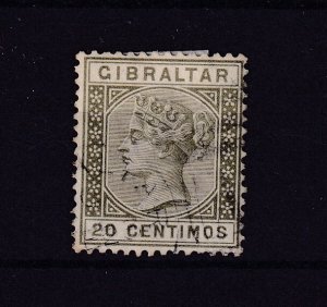 Gibraltar QV 1889 20c SG25 Cat £100 Fine Used BP16374
