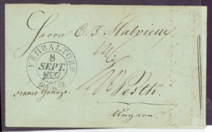 Switzerland  1837 Stampless folded letter
