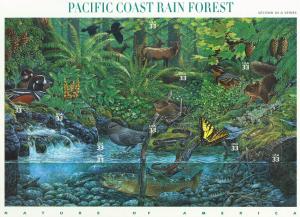 2000 sheet Pacific Coast Rain Forest Sc# 3378