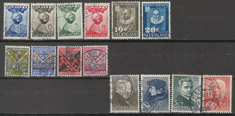 COLLECTION LOT # 5695 NETHERLANDS 14 MOSTLY SEMI POSTAL STAMPS 1927+ CV+$23