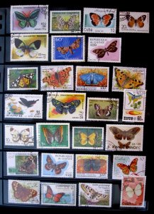WORLDWIDE - TOPICAL STAMPS - 100 BUTTERFLIES