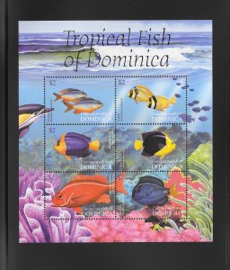 FISH - DOMINICA #2470  SHEET OF 6  MNH