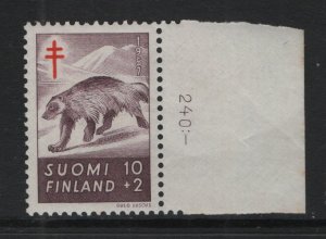 Finland    #B142  MNH   1957  wolverine 10m