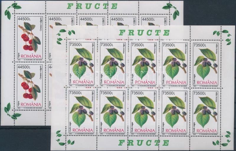 Romania stamp Fruits mini sheet set 2002 MNH Mi 5694-5697 WS189320