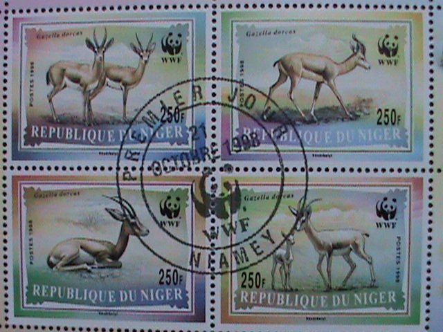 NIGER STAMP-1998 SC#986b WWF-WORLD WILD LIFE FUND- ANIMALS  S/S CAT. $40 VF
