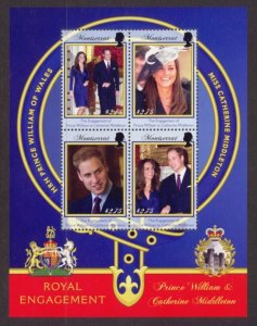 Montserrat Sc# 1263 MNH Royal Engagement (M/S of 4)