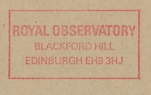 Meter cover GB / UK 1987 Royal Observatory Edinburgh