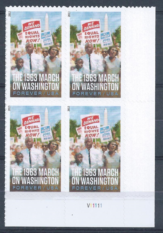 US SC#4804 - MNH March on Washington Forever Plate Block LR