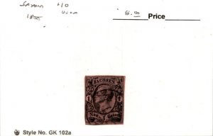 Saxony - Germany, Postage Stamp, #10 Used, 1855 King John I (AB)