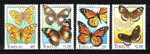 Tokelau Islands, Scott cat. 213-216. Butterflies issue. ^