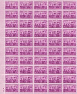 US Stamp - 1955 Armed Forces Reserve - 50 Stamp Sheet - Scott #1067