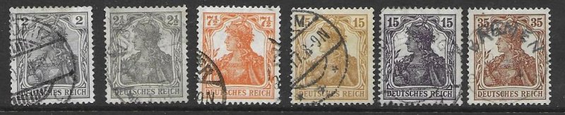 Germany 96-101   1916  set 6   fine used