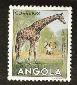Angola  Scott 381 MH* 20a Giraffe stamp 1953 CV$10 
