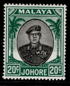 MALAYSIA - Johore GVI SG141, 20c black & green, NH MINT.