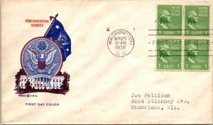 1938 FDC Prexy - Presidential Series - Washington  - F21245