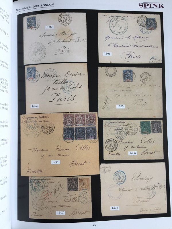 SPINK Postal History Collection of French Colonies Auction Catalogue 0,6kg LA313 