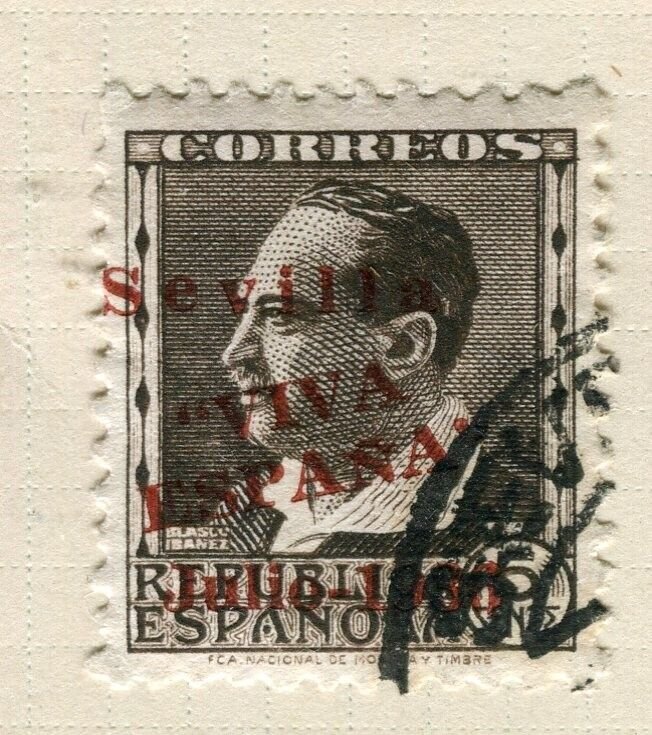 SPAIN; 1930s early Civil War period fine used Local issue, Sevilla