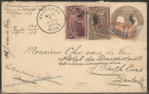 USA 1894 Kalispel Montana DPO 8c 5c Columbian Sc234곌 Belgium Cover Bru ...