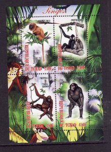 Chad-unused NH sheet-Wild Animals-Monkeys-Apes-2013-issue