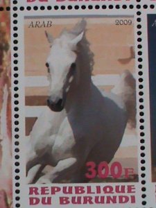 BURUNDI-2009 WORLD FAMOUS COLORFUL BEAUTIFUL LOVELY HORSES MNH SHEET -VF