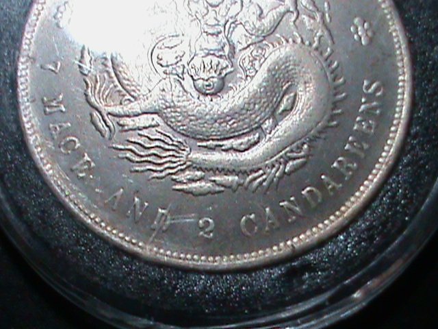 CHINA-1875-QING DYNASTY-EMPEROR-GUANG XU-DRAGON SILVER DOLLAR-UN-CIRCULATED-VF