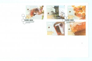 New Zealand 2469-2473 2013 honey bees(set of five) on an unknown, uncacheted card with a special first day cancel