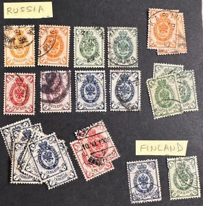 Russia LOT Used c1883-1905 w/2 Finland Comparisons [RU133]