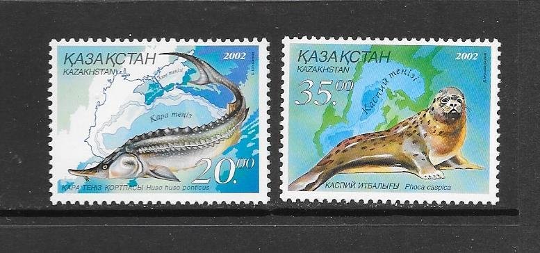 KAZAKHSTAN  #386a-b  MARINE LIFE  MNH