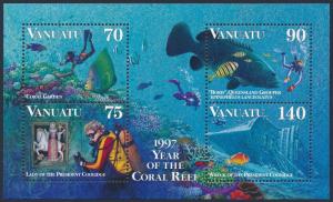 Vanuatu 1997 Diving - Year of the Coral Reef Minisheet SGMS744 MNH 2