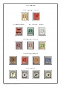 Gold Coast 1875-1954 PDF (DIGITAL)  STAMP ALBUM PAGES 