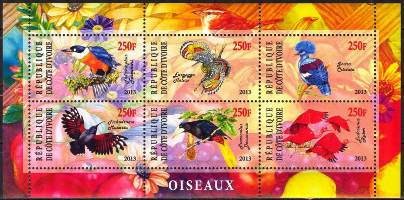 Ivory Coast 2013 Paradise Birds (3) MNH Cinderella !