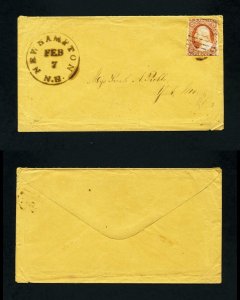 # 11 on cover from New Hampton, NH to York, ME dated 2-7-1850's