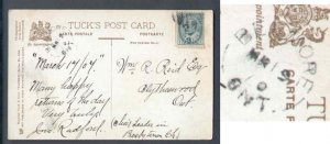 Canada-cover #9914 - 1c Edward on p/c - Huron County - Belmore , Ont  single bro