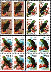 1715-18 BRAZIL 1980 PARROTS, BIRDS, LUBRAPEX 80, EXHIBITION PHILATELY, BLOCK MNH