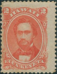 Hawaii 1864 SG41 2c red King Kamehame IV MH