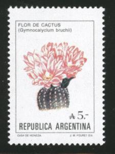 Argentina Scott 1526 MNH** 1986 Cactus Flower stamp CV$6.75