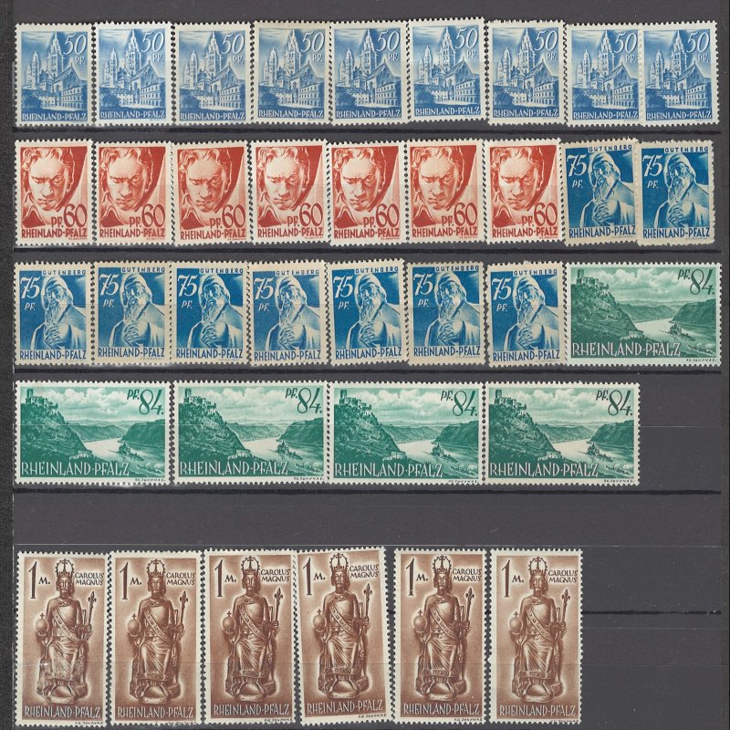 COLLECTION LOT OF # 856 GERMANY 117 RHINE OCCUPATION MH STAMPS 1947 CLEARANCE