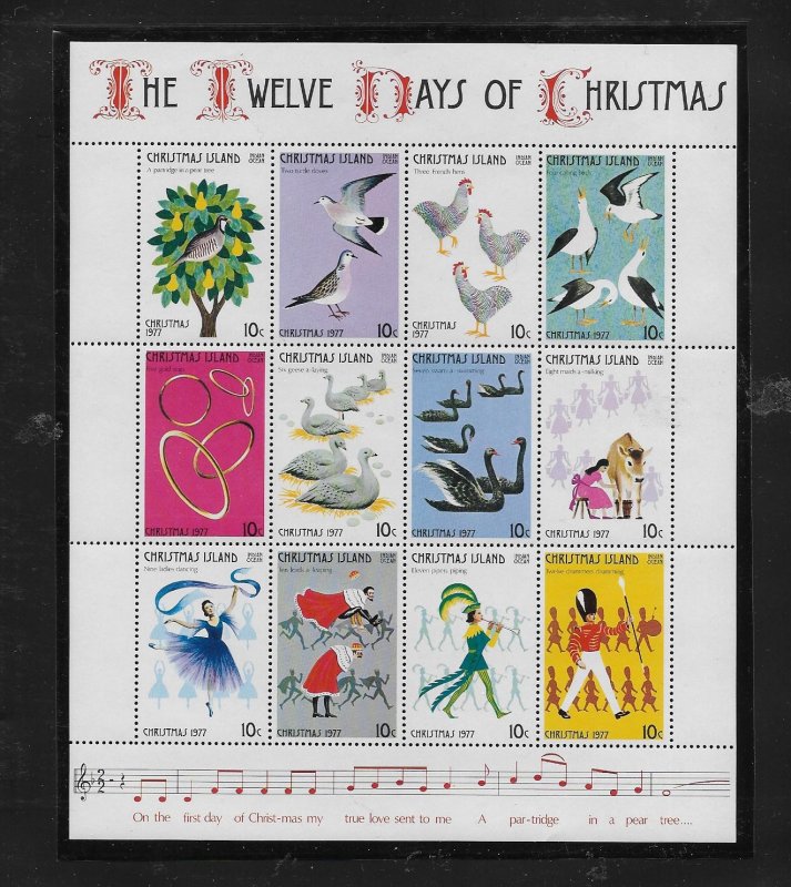 BIRDS - CHRISTMAS ISLAND #86  THE 12 DAYS OF CHRISTMAS  MNH