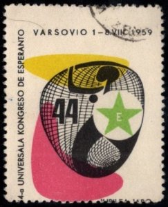 1959 Poland Poster Stamp 14th Universal Congress Of Esperanto Warsaw 1-8 VIN