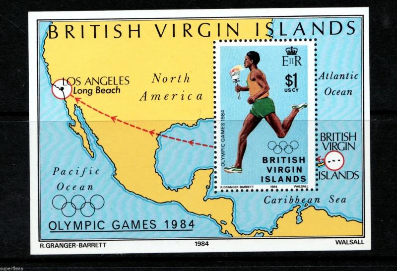 SUPERFLEAS 1984 Olympics VIRGIN ISLANDS stamps MNH 531 532 533 534 535 536 537