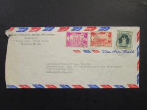 Burma 1952 Airmail Cover to USA / Creased Left Side / Light Fold - Z6498