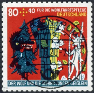 Germany #B1163 80c+40c Used (The Wolf and the Seven Young Goats, Fairy Tale)