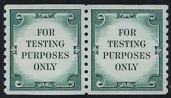 TD109 XF-Sup Scarce Green Test / Dummy Pair Mint NH Cat $150