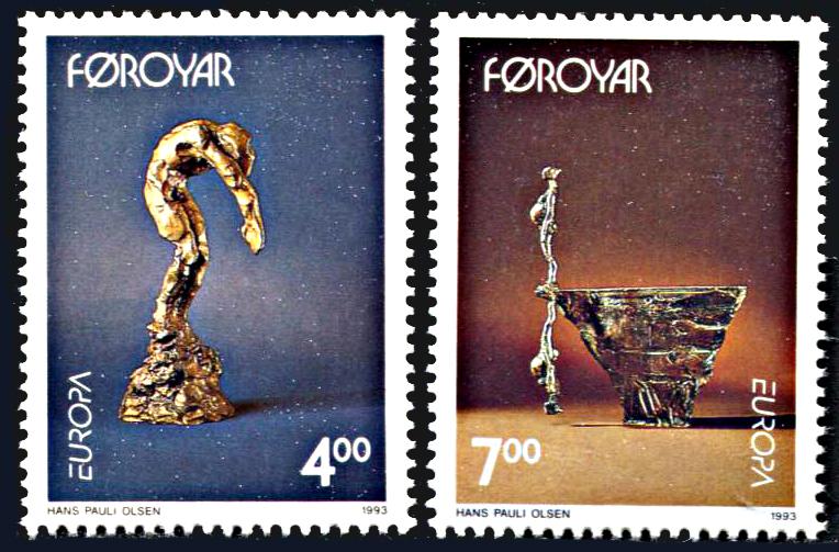 Faroe Islands 252-253, MNH, Europa Sculptures