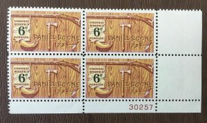 US Stamps Scott 1357 Plate Block Of 4 Daniel Boone MNH OG 6c 1968