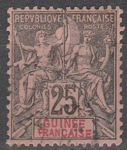 French Guinea #10  F-VF  Used  CV $8.00 (A12993)