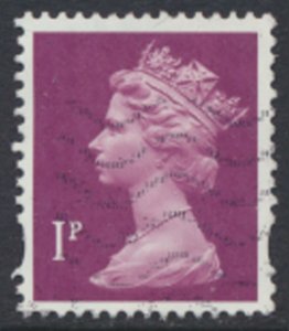 GB 1p Machin  SG Y1760  Used  2 bands  SC# MH199  see scans