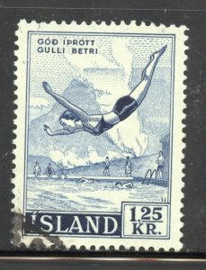 Iceland Scott 288 UH - 1955 1.25k Diving - SCV $0.30