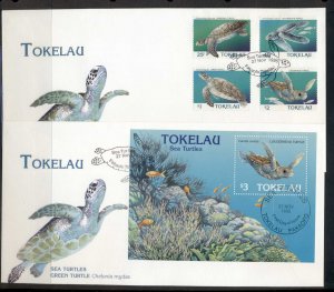 Tokelau 1995 Green Sea Turtles 2x FDC